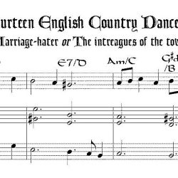 Fourteen English Country Dances, arr. for soprano recorder & keyboard/guitar