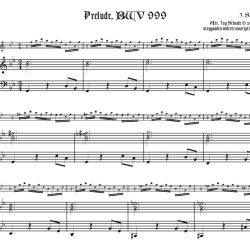 Prelude BWV 999 for Recorder and Keyboard