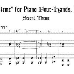 Excerpt from <i>Lebenstürme</i>, D. 947 for pf. 4-hands (With switch to alto recorder @415)